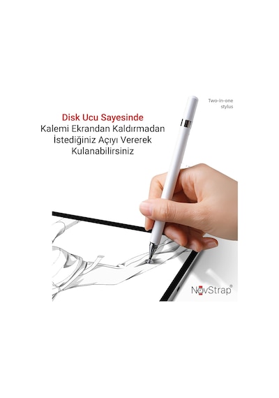 NovStrap Samsung Uyumlu Galaxy Tab S6 Lite SM-P610 İçin Dokunmatik Kalem Pencil Stylus Çizim Tasarım Kalemi