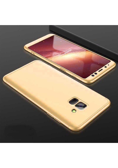 Galaxy Uyumlu A6 2018 Kılıf Zore Ays Kapak Gold