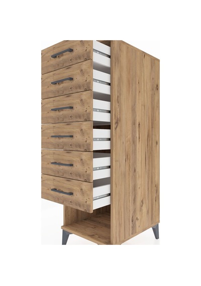Kronos Dolap 6 Çekmeceli 44x59x134 Çam-çam Atlas Çam
