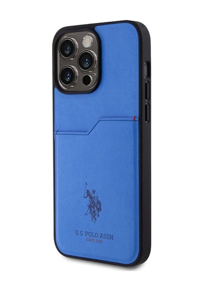 Apple iPhone Uyumlu 15 Pro Max Kılıf U.s. Polo Assn.  Lisanslı Baskı Logolu Pu Kartlıklı Kapak - Lacivert