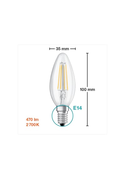 Osram Rustik Led Ampul Value Clb Buji 4w E14 2700k Sarı Işık