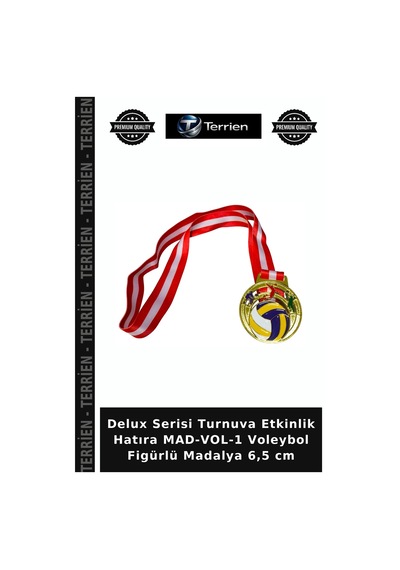 Delux Serisi Turnuva Etkinlik Hatıra Mad-vol-1 Voleybol Figürlü Madalya 6,5 Cm Altın