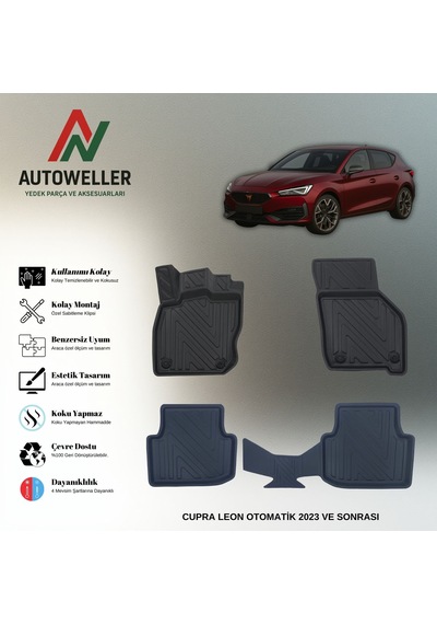 Cupra Leon 2023 Sonrası Uyumlu Havuzlu Oto Paspas E-tsi