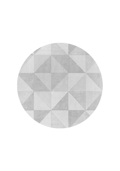 Etnik Craft Madre Modern Desenli Yuvarlak Halı Md04 Gri Krem-gri