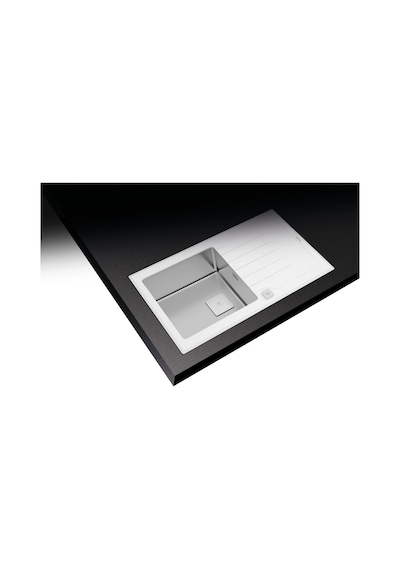 Teka Diamond Rs15 1B 1D 86 (Wst White) Tek Hazne Ve Tek Damlalıklı Cam Eviye - Beyaz - 115100012
