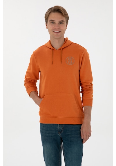 U.S. Polo Assn. Erkek Regular Fit Kapüşonlu Bakır Sweatshirt 50313718-VR182