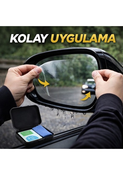 Araç Yan Ayna Yağmur Kaydırıcı Film 2 Adet Anti Fog & Su İtici Dikiz Aynası Koruyucu Net Görüş Güvenli Sürüş