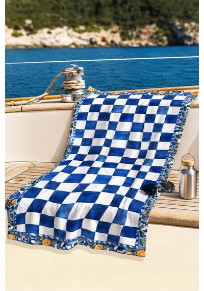 Mavi Beyaz Damalı Akdeniz Plaj Havlusu-seramik Çini Görünümlü Marine Hızlı Kuruyan Mikrofiber Havlu Yumuşak Yosun Mavi Beyaz Damalı Akdeniz Plaj Havlusu-seramik Çini Görünümlü Marine Hızlı Kuruyan Mikrofiber Havlu Yumuşak Yosun