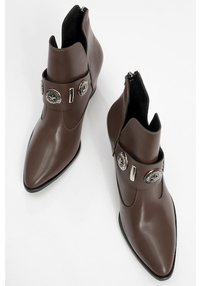 Luvishoes Luvi Shoes Kenda Kahve Cilt Arkadan Fermuarlı Tokalı Kadın Kalın Topuklu Bot Kahverengi Luvishoes Luvi Shoes Kenda Kahve Cilt Arkadan Fermuarlı Tokalı Kadın Kalın Topuklu Bot Kahverengi