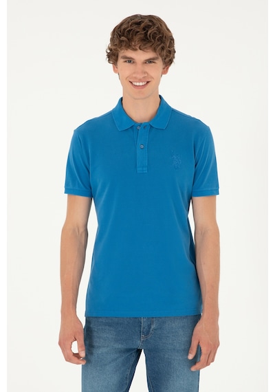 U.S. Polo Assn. Erkek Slim Fit Polo Yaka Saks Basic Tişört 50294207-VR045