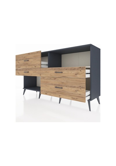 Hyperion Konsol Tek Raflı 4 Çekmeceli 176x44x99 Antrasit-aytaşı/ Antrasit-aytaşı/çam Hyperion Konsol Tek Raflı 4 Çekmeceli 176x44x99 Antrasit-aytaşı/ Antrasit-aytaşı/çam