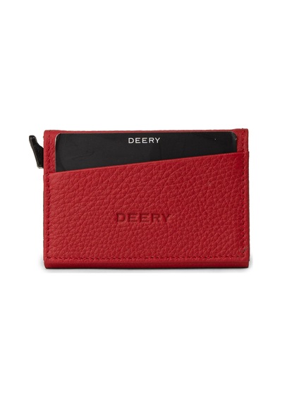 Deery Erkek Hakiki Deri Kırmızı Mekanizmalı Yatay Cüzdan - 00611zkrmz01 Kırmızı