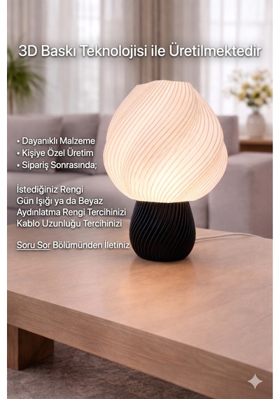 Smilo Model - Led Abajur - Masa Lambası - Usb 5v İle Çalışır - Slim Led Aydınlatması Dahildir - Dekoratif Lamba - Renk Seçenekli Çok Renkli