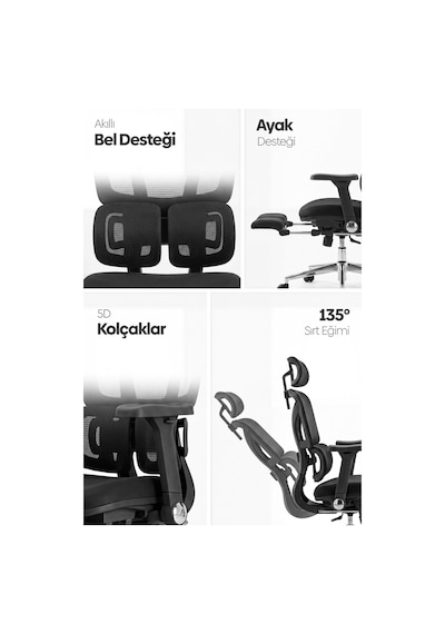 Braga Ergonomik Çalışma Koltuğu - Siyah