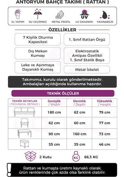 Canisa Antoryum Serisi 1. Sınıf 3+1+1+2 Puf Beyaz Rattan, Gri Minder Bahçe Balkon Oturma Koltuk Takımı Canisa Antoryum Serisi 1. Sınıf 3+1+1+2 Puf Beyaz Rattan, Gri Minder Bahçe Balkon Oturma Koltuk Takımı