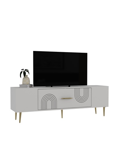 Valeria Tv Sehpası Tv Ünitesi 150 Cm Beyaz Altın