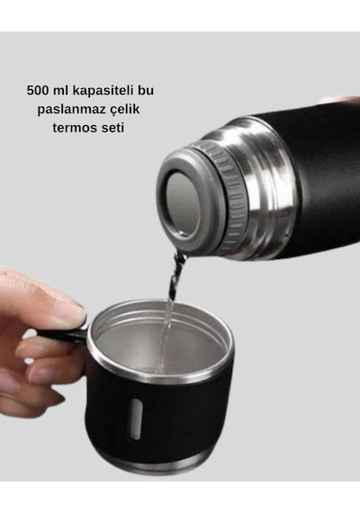 Techmrt 500 Ml Vakumlu Termos Çift Kat Paslanmaz Çelik, Sızdırmaz Kapağıyla Sıcak Ve Soğuk İçecekl