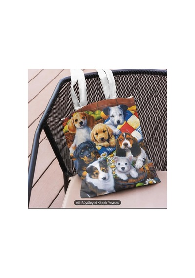 Organıcyou Yıwu 1 Adet Şık Köpek Baskılı Kanvas Tote Çanta, Sabit Omuz Askısı İle, Günlük Charming Pupy Tual Organıcyou Yıwu 1 Adet Şık Köpek Baskılı Kanvas Tote Çanta, Sabit Omuz Askısı İle, Günlük Charming Pupy Tual