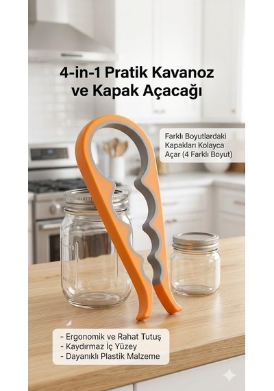 Smartizi Ergonomik Kavanoz Ve Şişe Açacağı - Zayıf Eller Ve Artrit İçin Kaydırmaz Çoklu Kapak Açıcı Diğer