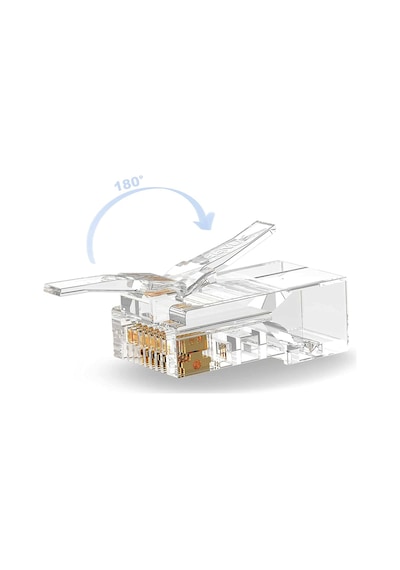 Yeni Nesil Jak Cat5/Cat6 Rj45 Konnektör 100 Lü Paket Ez Plug