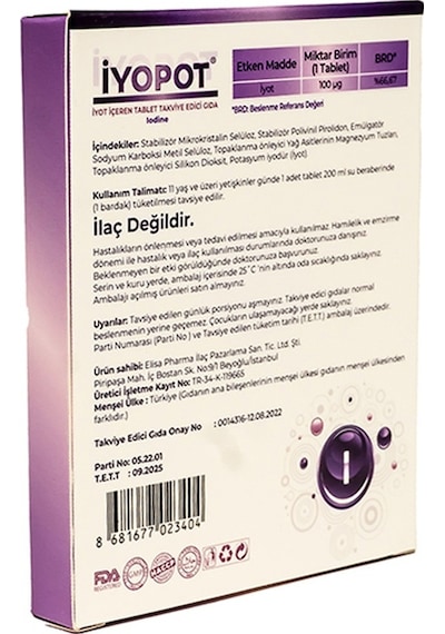 İyopot İyot içeren Takviye Edici Gıda 30 Tablet