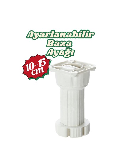 10 Adet Ayarlanabilir Mobilya Ayağı 10 Cm 15 Cm - Kanepe Dolap Mutfak Tezgah Yükseltici Gri Ayak - Baza Ayağı Gri Gri