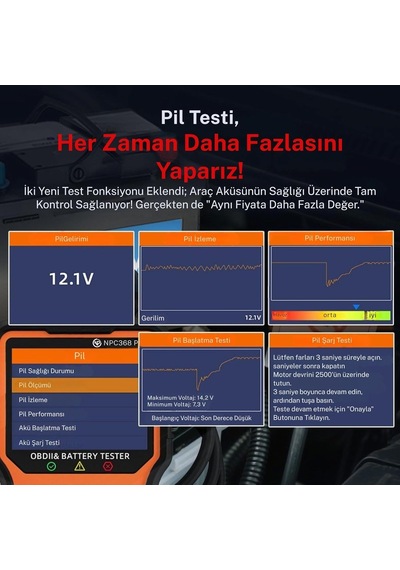 Npo Npc Türkçe Obdıı/eobd+can Modlu Hata Hafızalı Araç Arıza Tespit/silme Cihazı Npc368pro