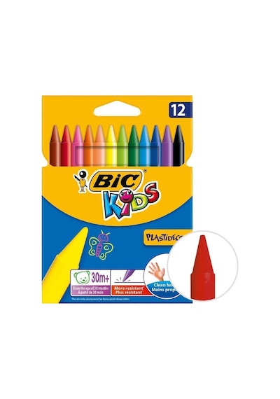 Bic Kids 12 Li Keçeli Boya Kalemi+12 Li Plastidecor Silinebilir Mum Pastel Boya