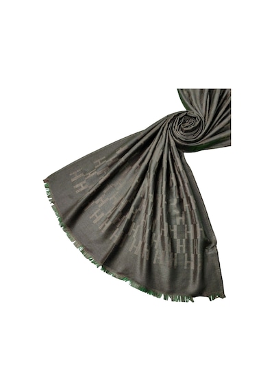 Mim Eşarp Işıl İpek - H Desen Kaşmir İpek Şal 75x190 Cm Acı Kahve