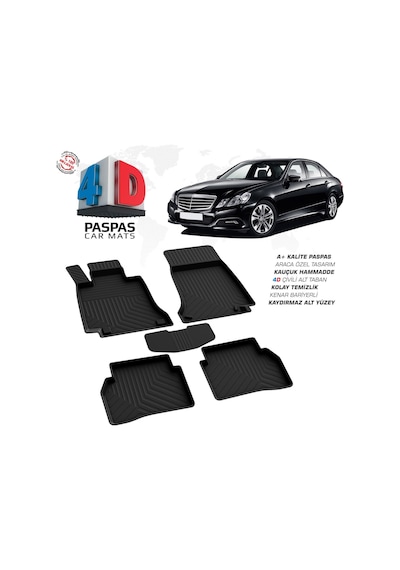 Mercedes E Serisi W212 4d Araca Özel Havuzlu Kauçuk Paspas 2009-2016