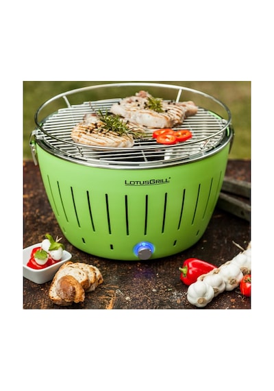 Lotusgrill S Dumansız Kömürlü Mangal - Çantalı, Taşınabilir Kamp Barbeküsü Yeşil