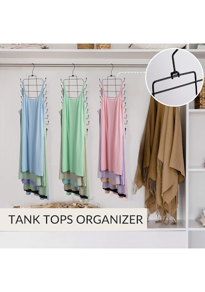 Tr 2 Paket Tank Top Askı Yerden Tasarruflu, Dolap Düzenleyici İçin Sütyen Askıları, Asılı Sütyen Düzenleyici T Diğer