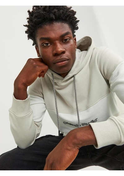 Jack & Jones 12246802 Jorlakewood Sweat Hood Bf Ln Erkek Sweatshirt 001 Bej