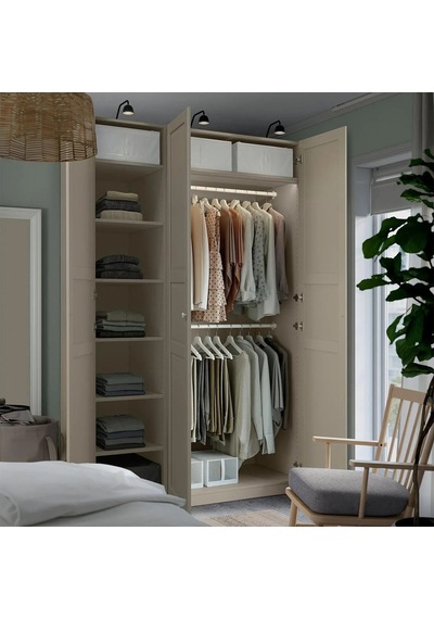 Ikea Gri Geniş Kapaklı Gardırop 150x58x236 Cm