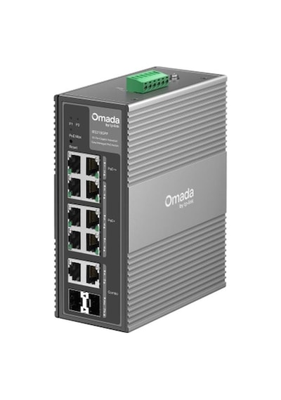 Omada Ies210gpp Industrial, 10 Port Gigabit, 6 Port Poe+, 2 Port Poe++, 2 Port Combo Sfp, 240w, Yönetilebilir Endüstriyel Switch
