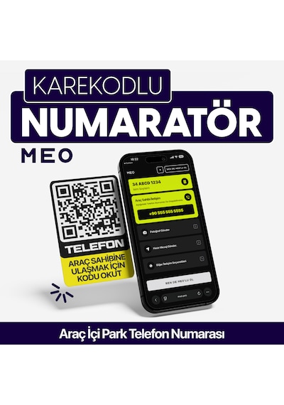 Karekodlu Araç Numaratörü - Araç İçi Park Telefon Numarası