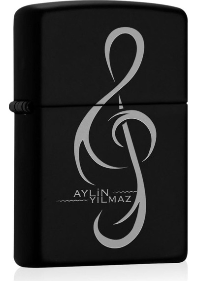 Kişiye Özel Benzinli Siyah Metal Çakmak - 19