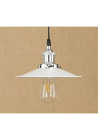 Rsylight Retro Metal Beyaz Dekoratif Rustik Kafe Mutfak Sarkıt Avize Çap 23 Cm