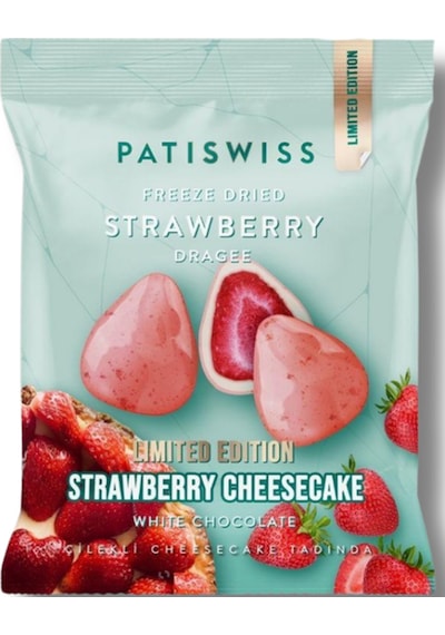 Beyaz Çikolatalı Çilekli Cheesecake Çilek Draje, 50g