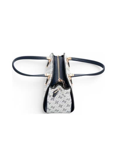 Silver & Polo Silver Polo Beyaz - Lacivert Monogram Kadın El Çantası Sp1136