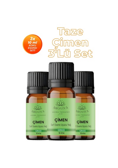 Taze Çimen 3'lü Oda Kokusu Seti - Canlı & Yeşil 3x10ml Karışık
