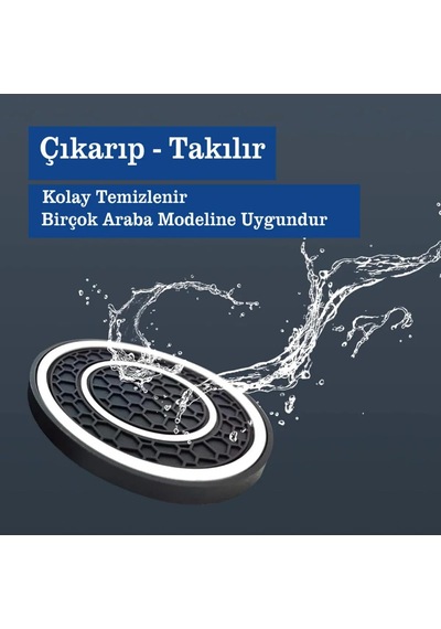 Tineke Araç İçi Bardak Telefon Para Malzeme Tutucu Kaymaz Matları 2 Adet