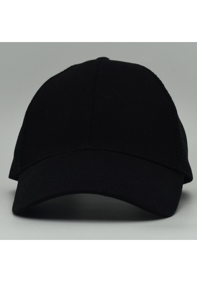 Unisex Ayarlanabilir Siyah Fileli Spor Basic Şapka Siyah