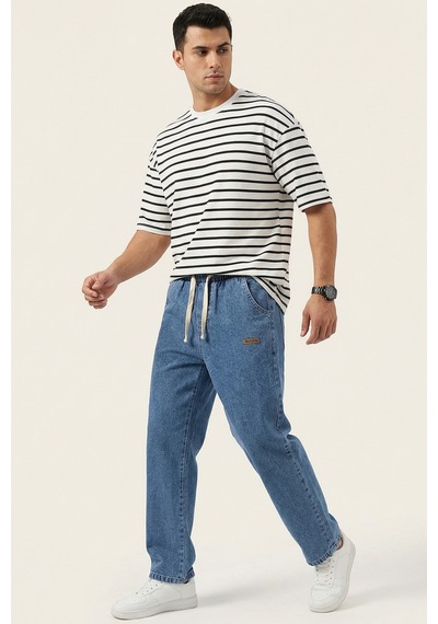Erkek Rahat Kesim Baggy Jean Pantolon 30073 - Lacivert