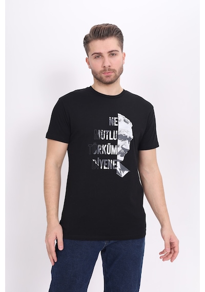 Toontoy Unisex Baskılı Tişört Siyah