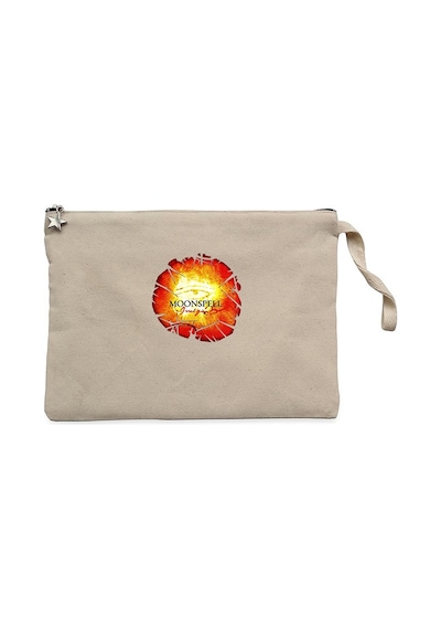 Moonspell İrreligious Krem Clutch Astarlı Cüzdan / El Çantası Krem