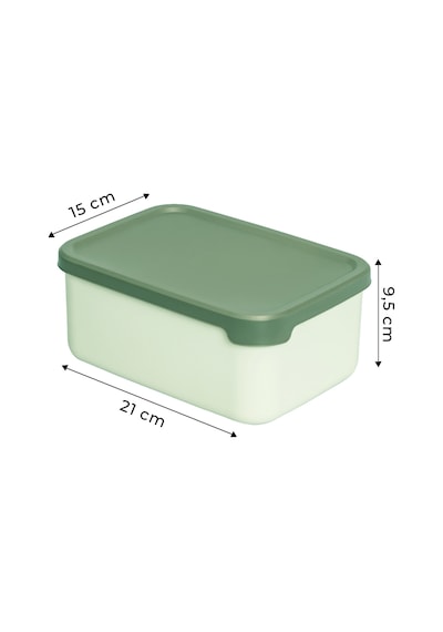 12 Li Dikdörtgen Saklama Kabı Seti 0,43ml-0,83ml-1.6l-2.6l Mikrodalga Ve Dondurucu Uyumlu Yeşil