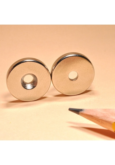 10 Adet 15Mm X 10-5,5M X 3Mm Havşa Delikli Güçlü Neodyum Miknatis