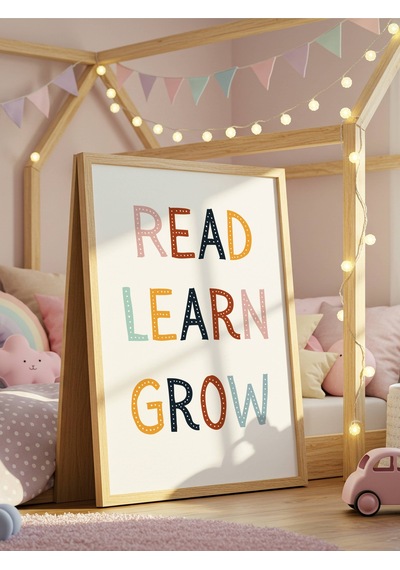 Read Learn Grow Dijital Baskı Poster V8 Çerçevesiz