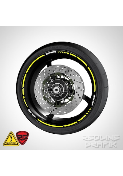 Tvs Raider Yazılı Neon Sarı Jant Şeridi Redlinegrafik